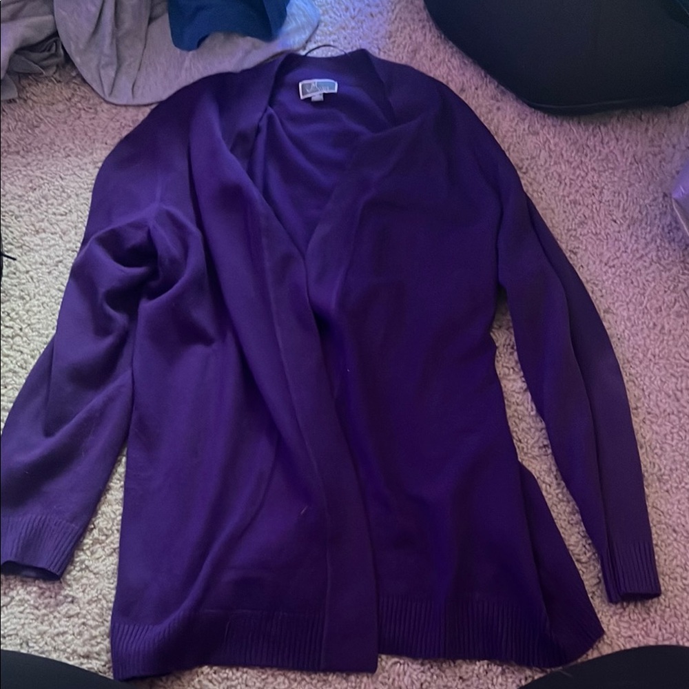 JM Collection Purple Cardigan Sweater